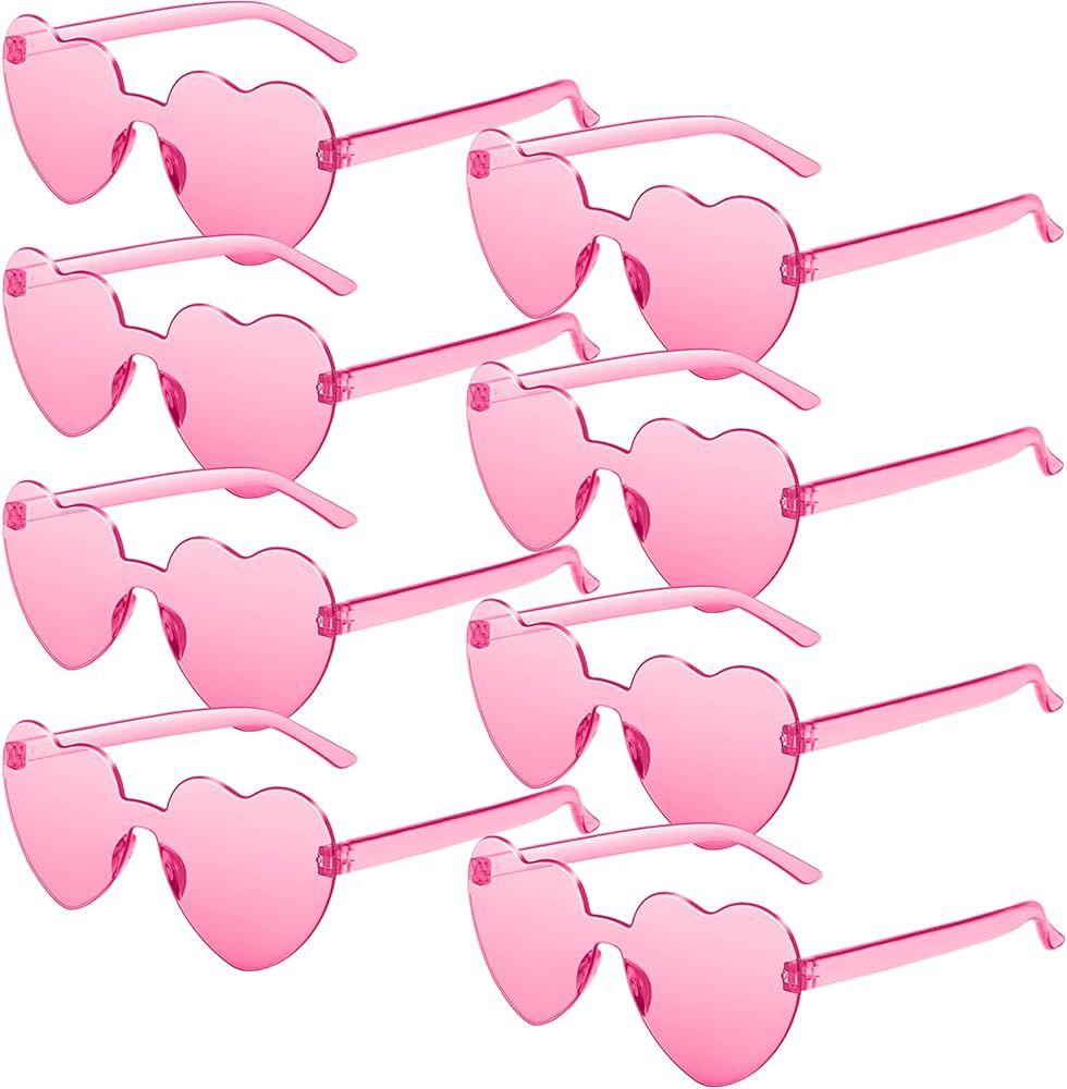 RTBOFY 8 Pack Heart Sunglasses for Fashion Party Queen Style,Rimless Heart Shaped Sunglasses for ... | Amazon (US)