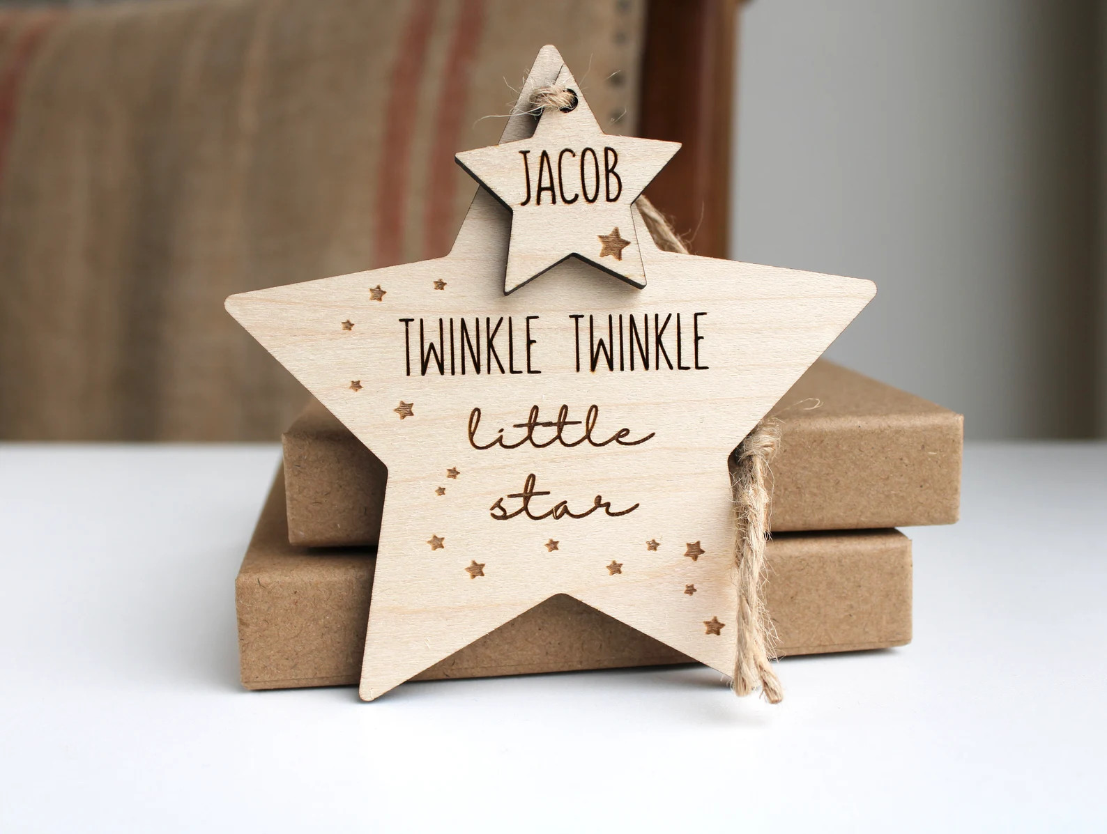 Twinkle Twinkle Personalised Christening or New Baby Gift / Wooden Star / Nursery Decor - Etsy | Etsy (US)