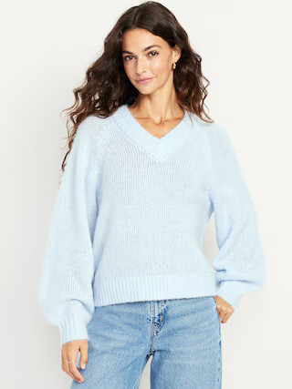 Cozy Cropped V-Neck Sweater | Old Navy (US)