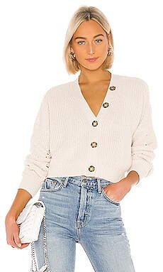Line & Dot Scarlett Cardigan in Cream from Revolve.com | Revolve Clothing (Global)