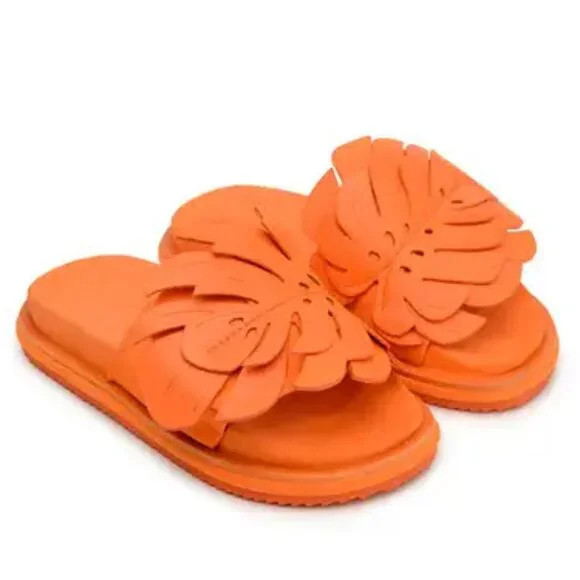 FARM Rio Monstera Leaf Slide (Women) 10M, ORANGE | Poshmark