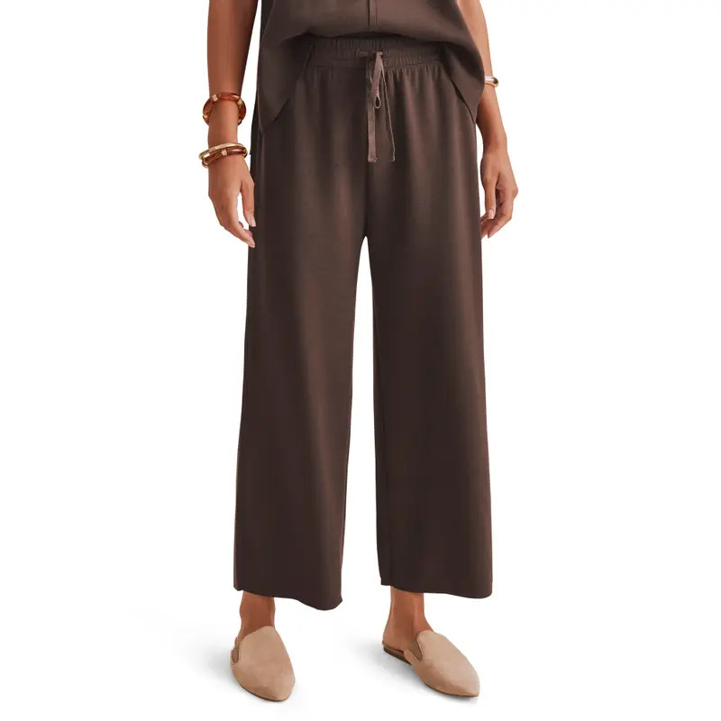 Splendid Winslow Crop Wide Leg Sweatpants in Ice Heather Grey at Nordstrom, Size X-Small | Nordstrom