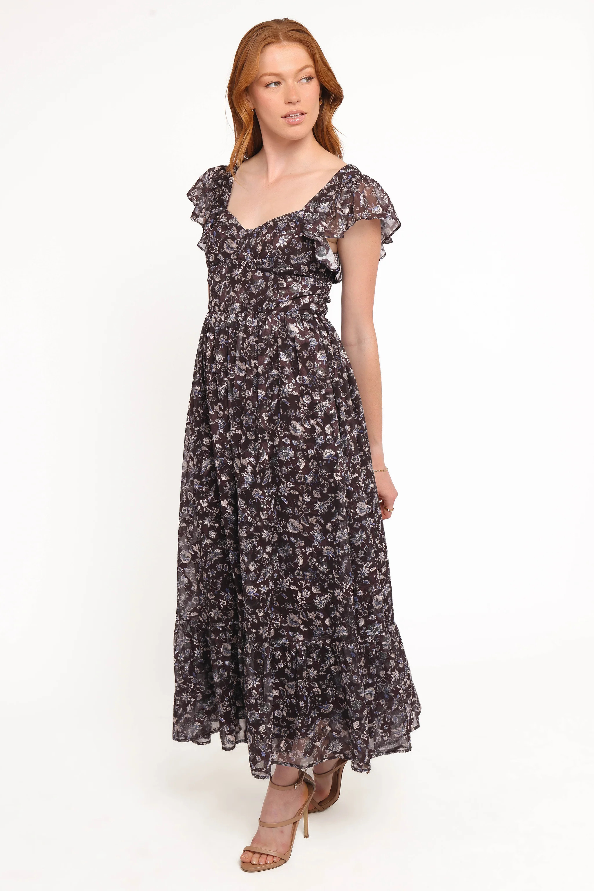 Myles Maxi Dress - Brown/Blue Floral | Petal & Pup (US)
