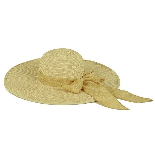 Pop Fashionwear Women's Cool Summer Floppy Wide Brim Straw Hat with Ribbon | Bed Bath & Beyond