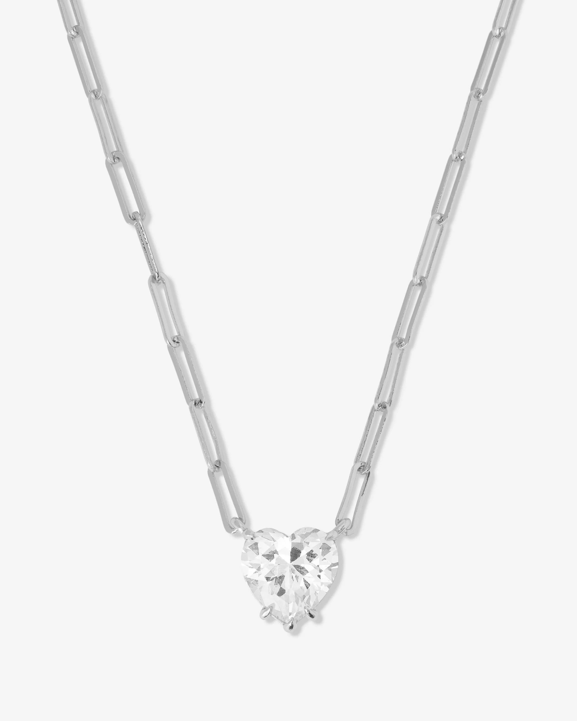 Samantha Loves You More Necklace - Silver|White Diamondettes | Melinda Maria Jewelry
