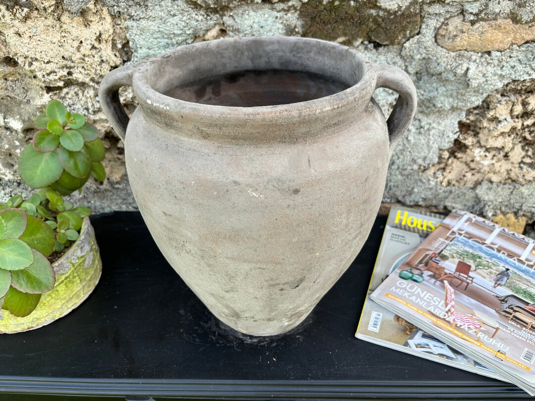 Turkish Pottery, Antique Vessel Primitive Clay Pot Wabi-sabi Décor Rustic Mediterranean Amphora ... | Etsy (US)