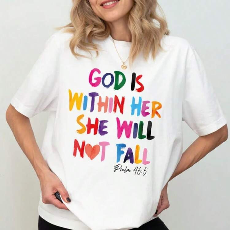 God is within her she will not fail t-shirt | SHEIN