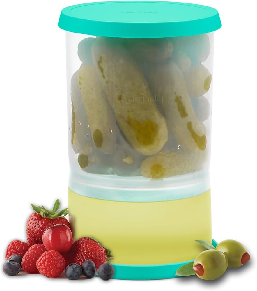 Pickle Jar/Container with Strainer Flip – 47 oz Airtight Storage, Wide Mouth, BPA Free, Dishwas... | Amazon (US)