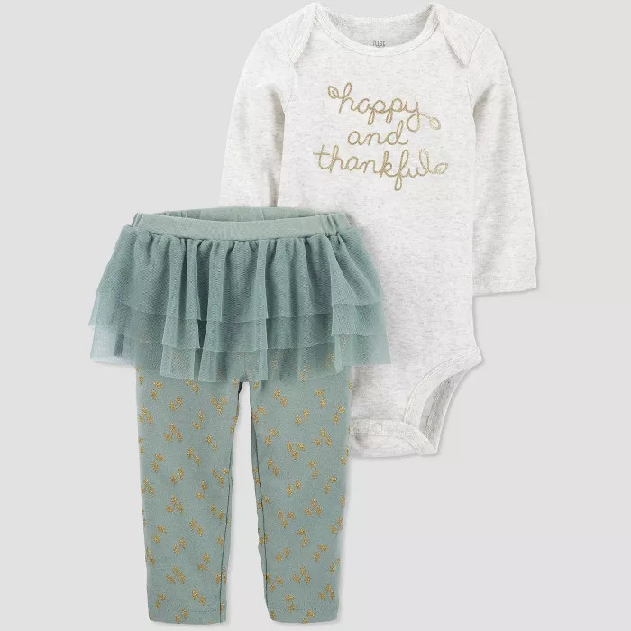 Baby Girls' 2pc 'Happy and Thankful' Thanksgiving Top and Bottom Set - Just One You&#... | Target