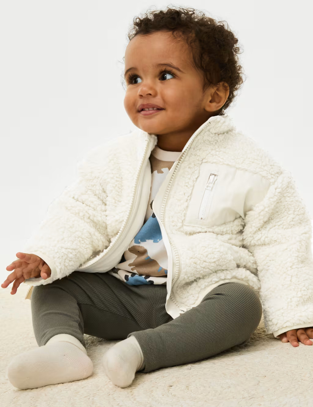 Zip Borg Jacket (0-3 Yrs) | Marks & Spencer (UK)