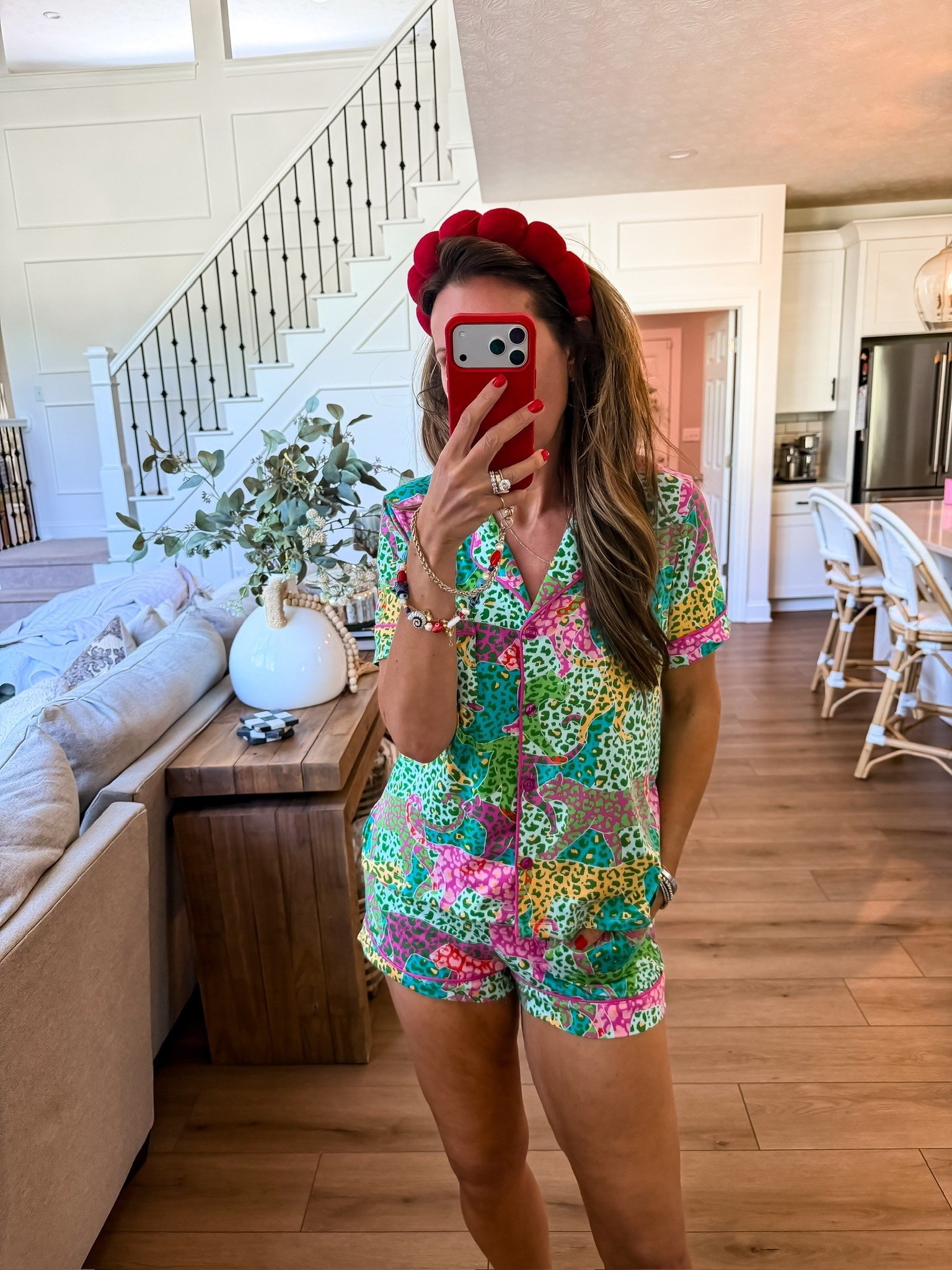 These pajamas are too cute to save just for bedtime. The colorful print and lightweight fabric make them perfect for slow mornings, vacation lounging, girls trips, or matching family moments all summer long.

pajama set, colorful pajamas, summer pajamas, lounge set, vacation essentials, cute sleepwear, matching pajama set, lightweight pajamas, girls trip outfit, cozy style, colorful fashion, summer loungewear, themominstyle

#LTKgrwm #LTKmomlife #LTKmorningroutine