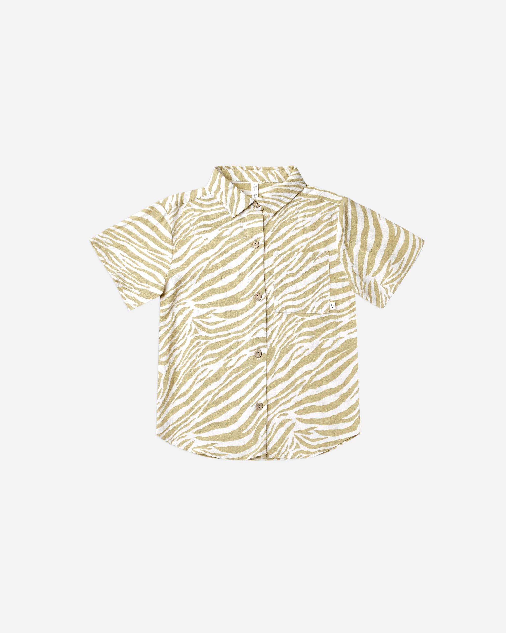 collared short sleeve shirt || zebra | Rylee + Cru