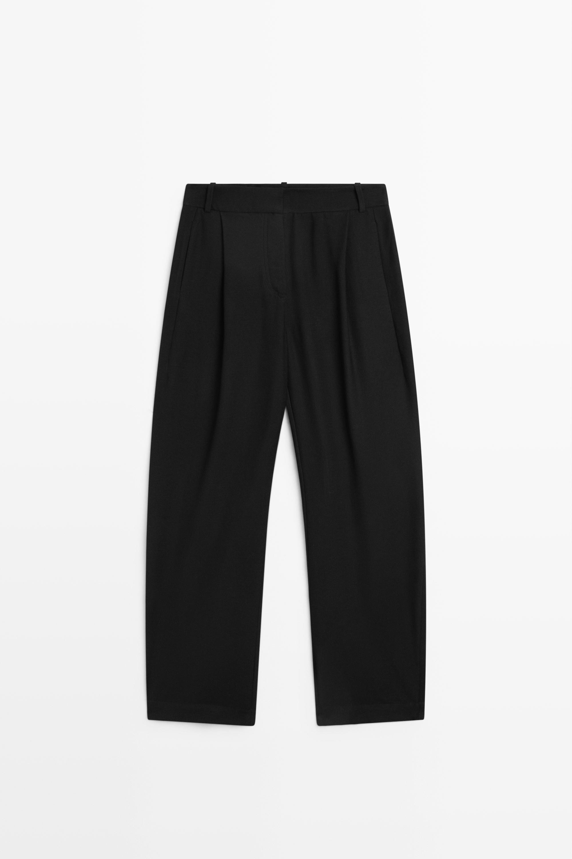 Pleated barrel fit pants | Massimo Dutti UK