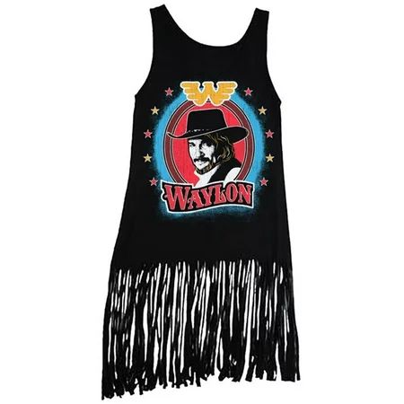 Waylon Jennings Junior s Bullseye Fringe Tank Top L | Walmart (US)