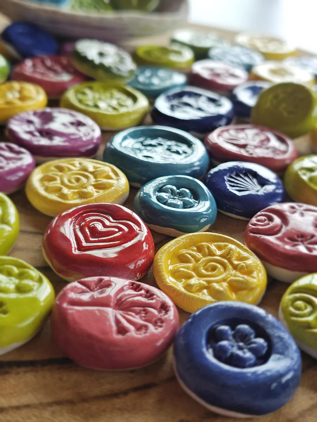 Handmade Ceramic Accent Tiles: Dragonflies, Flowers, Garden Designs - 12 pcs, Primary Colors | Etsy (US)