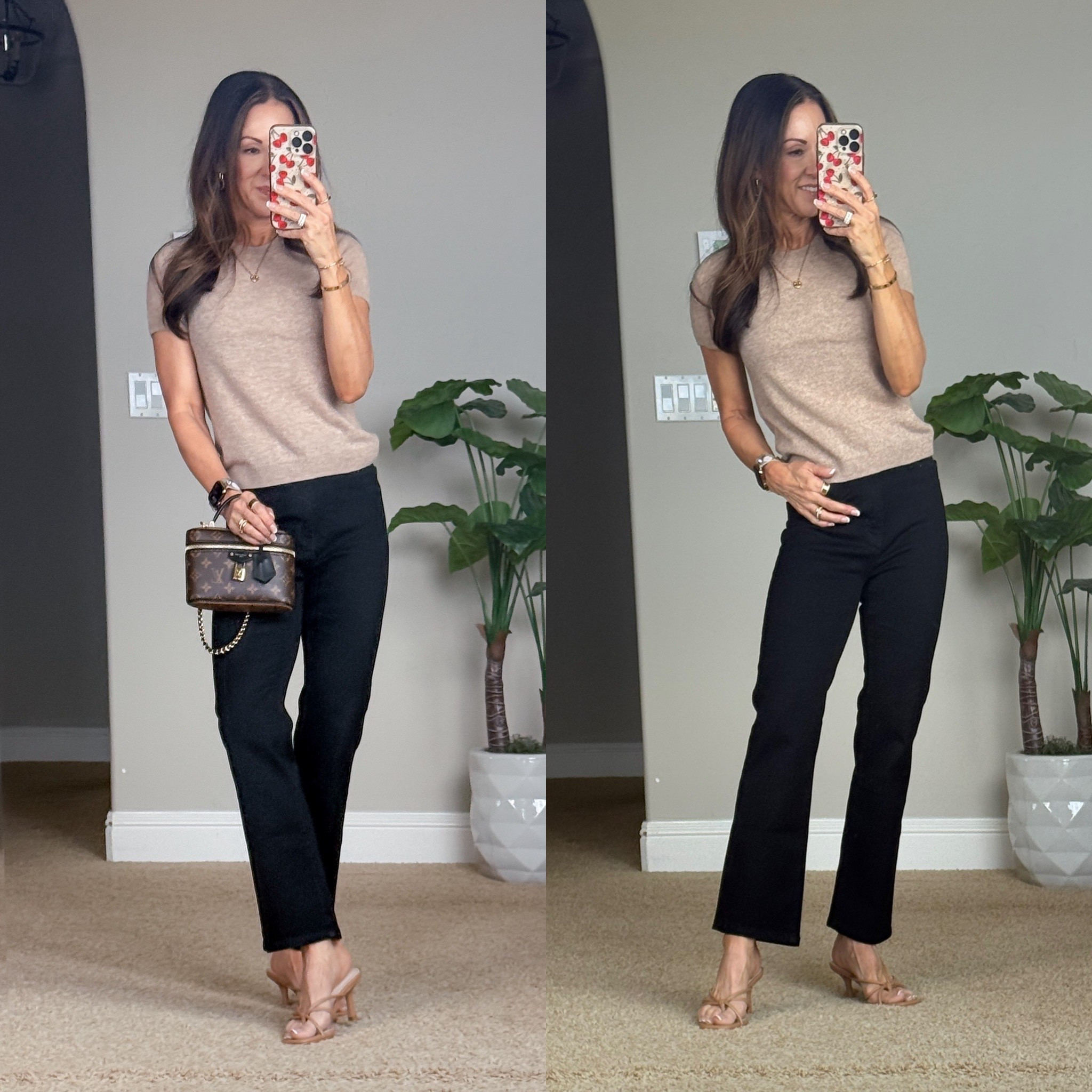 Kick Flare Jeans come in 3 length options. I am wearing the 24 in 26" length. For ref: I'm 5'1", 107lbs.  XS sweater

#LTKPetite #LTKOver40 #LTKootd
