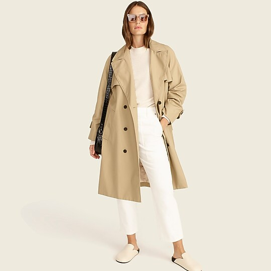 Relaxed trench coat in cotton-canvas | J. Crew US