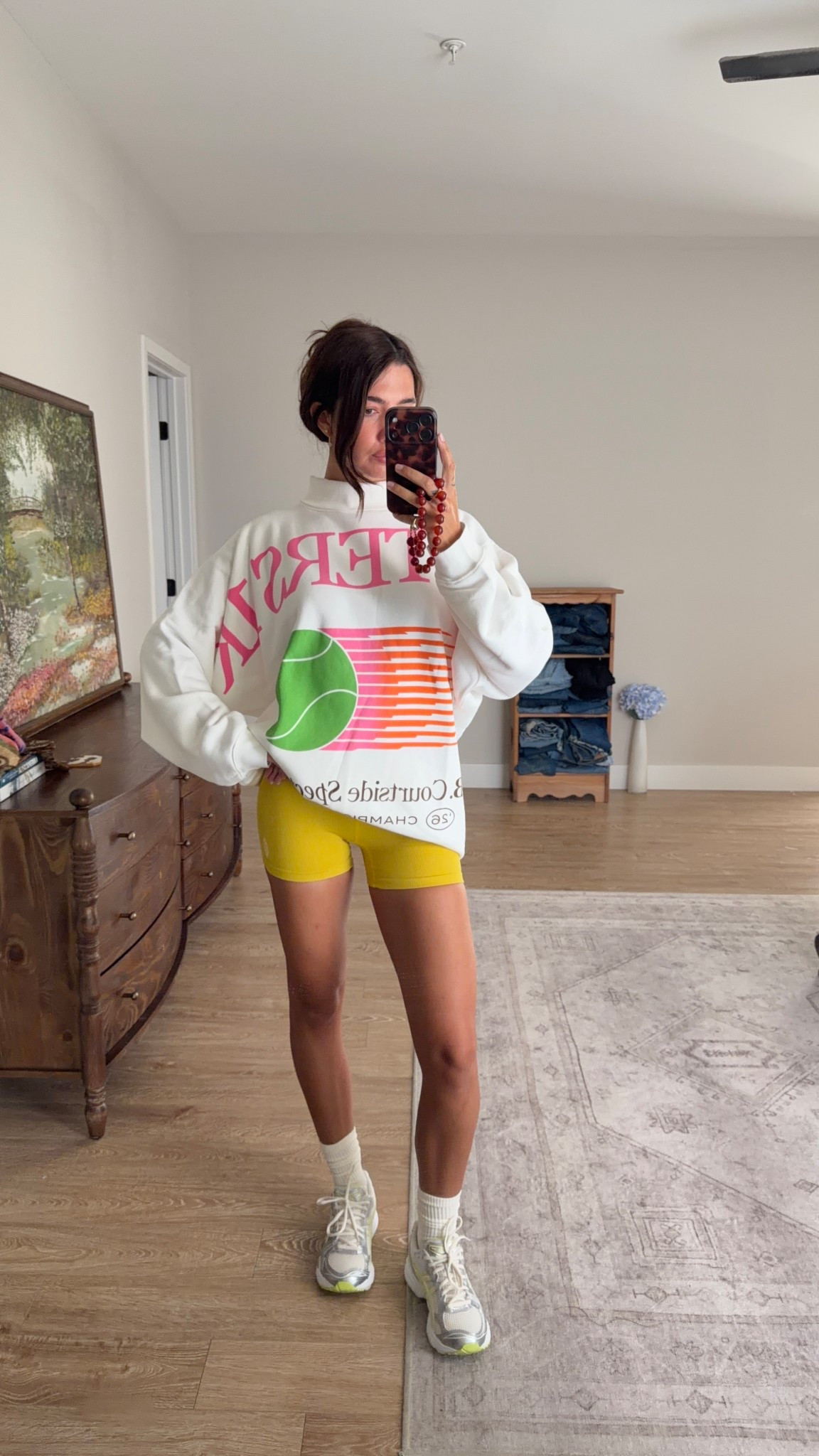 Spring walk outfit! Sweatshirt is Dairy Boy, but currently sold out! XS/S in shorts and I got my usual size in sneakers 

#LTKfitnessgoals #LTKActive #LTKspring