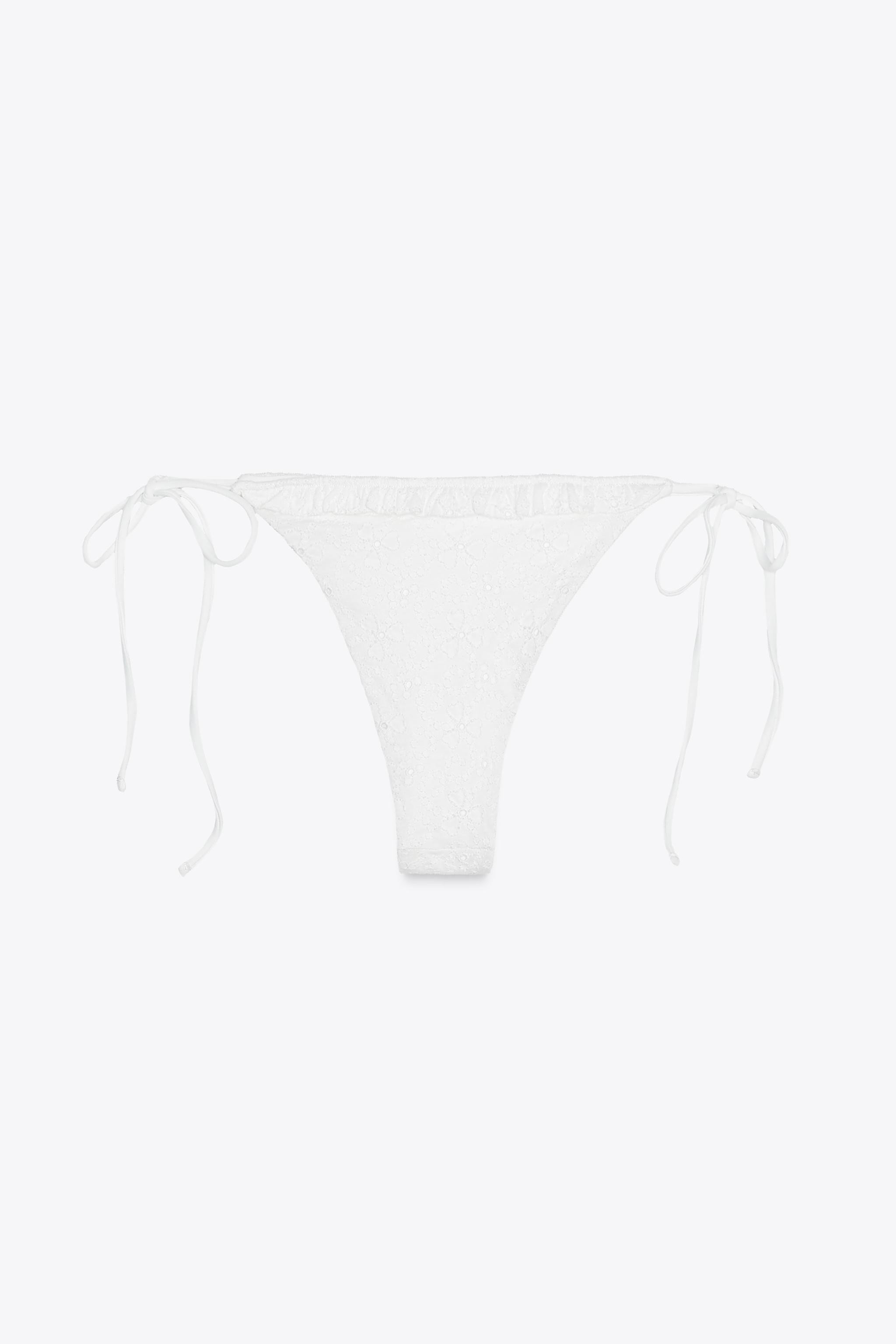 CONTRAST BOW RUFFLE BIKINI BOTTOMS | Zara US