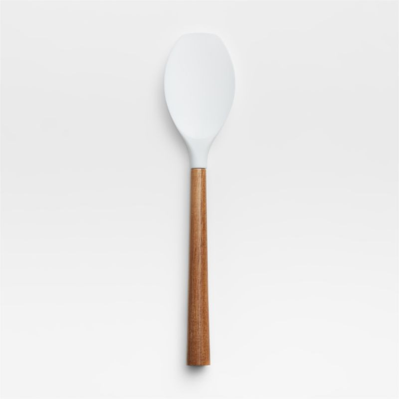 White Silicone Spoonula with Acacia Wood Handle + Reviews | Crate & Barrel | Crate & Barrel