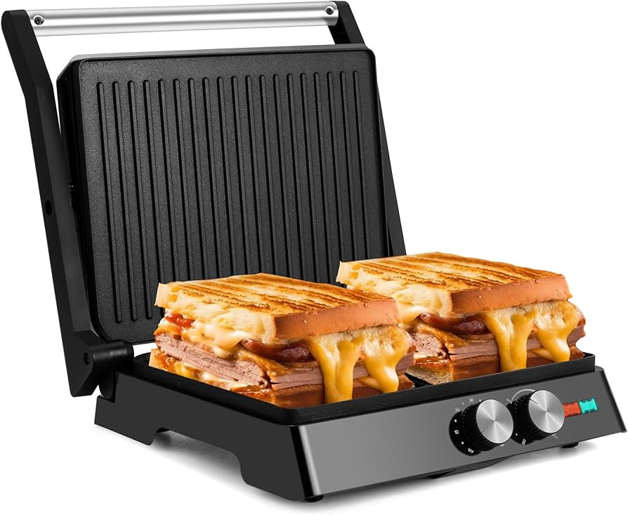 SUSTEAS Panini Press Sandwich Maker and Electric Indoor Grill with Temperature Time Setting, Easy... | Amazon (US)