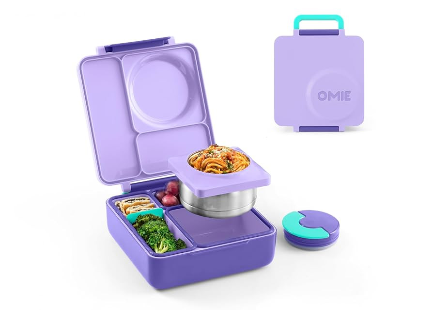 Omie OmieBox Insulated Bento Lunch Box with Leak Proof Thermos Food Jar-3 Compartments, Two Tempe... | Amazon (US)