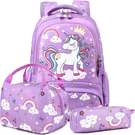 Meisohua Girls School Backpack Set Unicorn Backpack Lightweight Kids School Bookbag Girls Casual ... | Amazon (US)