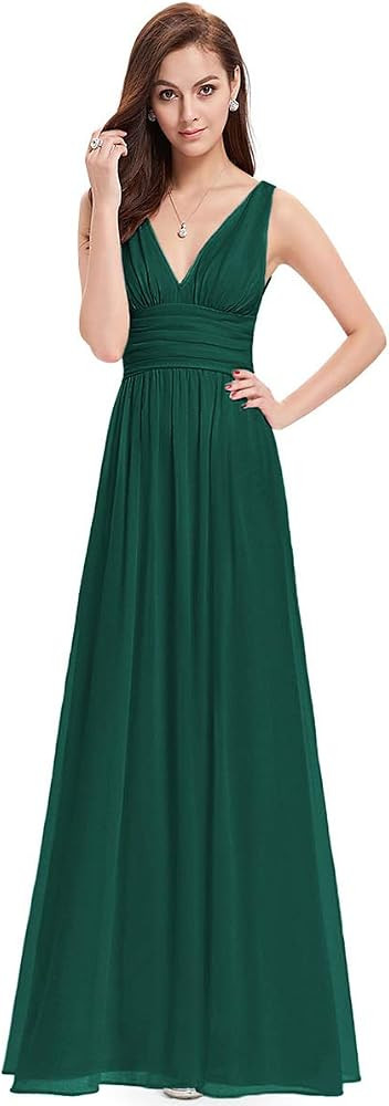 Ever-Pretty Womens Elegant V-Neck Sleeveless Chiffon Semi-Formal Maxi Evening Dress 09016-USA | Amazon (US)