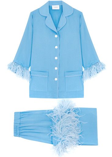 Party feather-trimmed pyjama set | Harvey Nichols (Global)