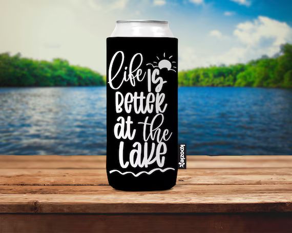 Life is Better at the Lake Slim KOOZIE® Can Cooler, Lake House Gift, Cabin Accessories, Beach Be... | Etsy (US)