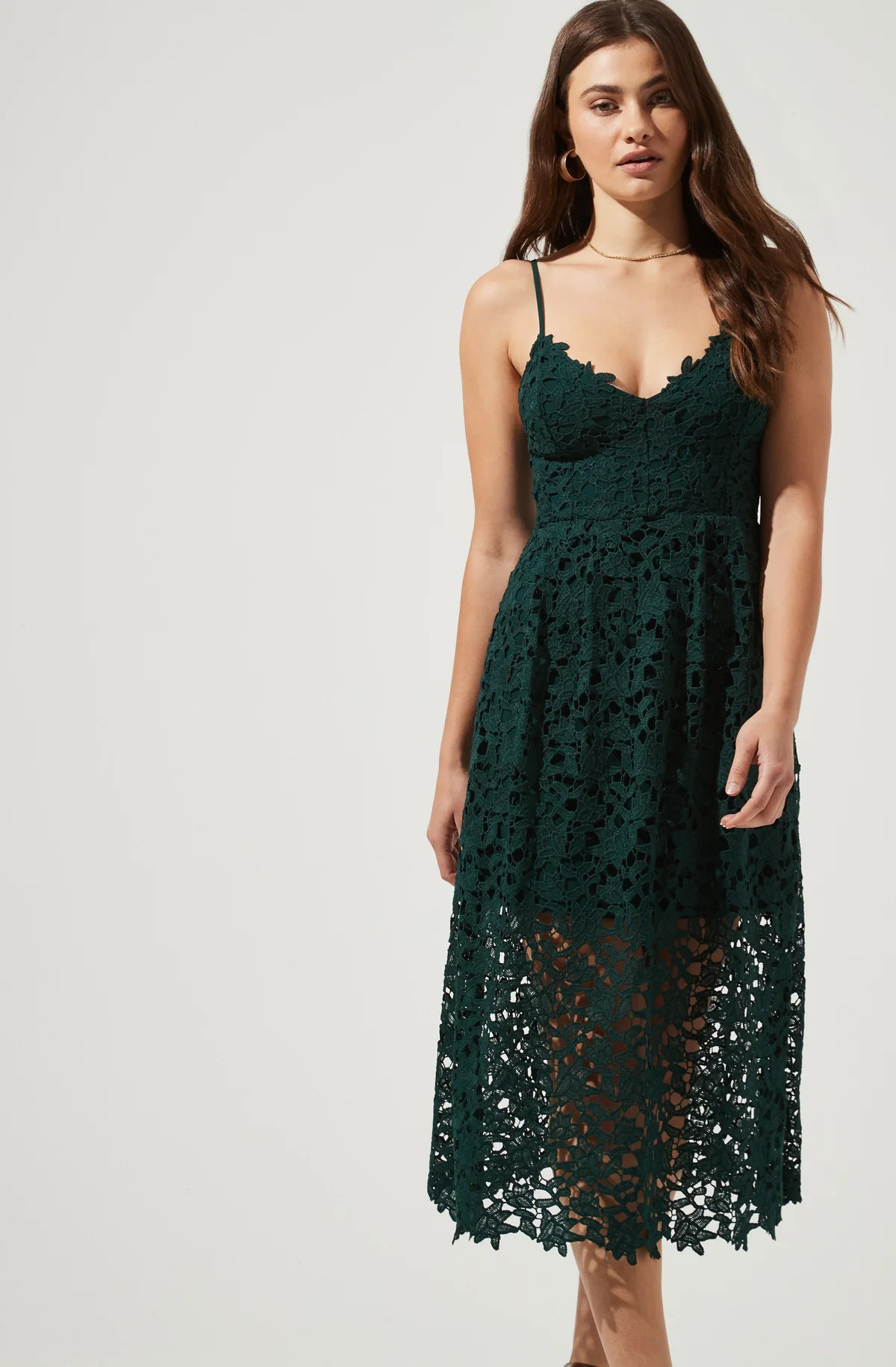 Lace A Line Midi Dress | ASTR The Label (US)