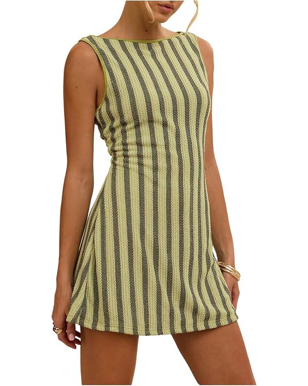 GORGLITTER Women's Crochet Vacation Summer Mini Dress Sundresses Boho Beach Hawaiian Party Club G... | Amazon (US)