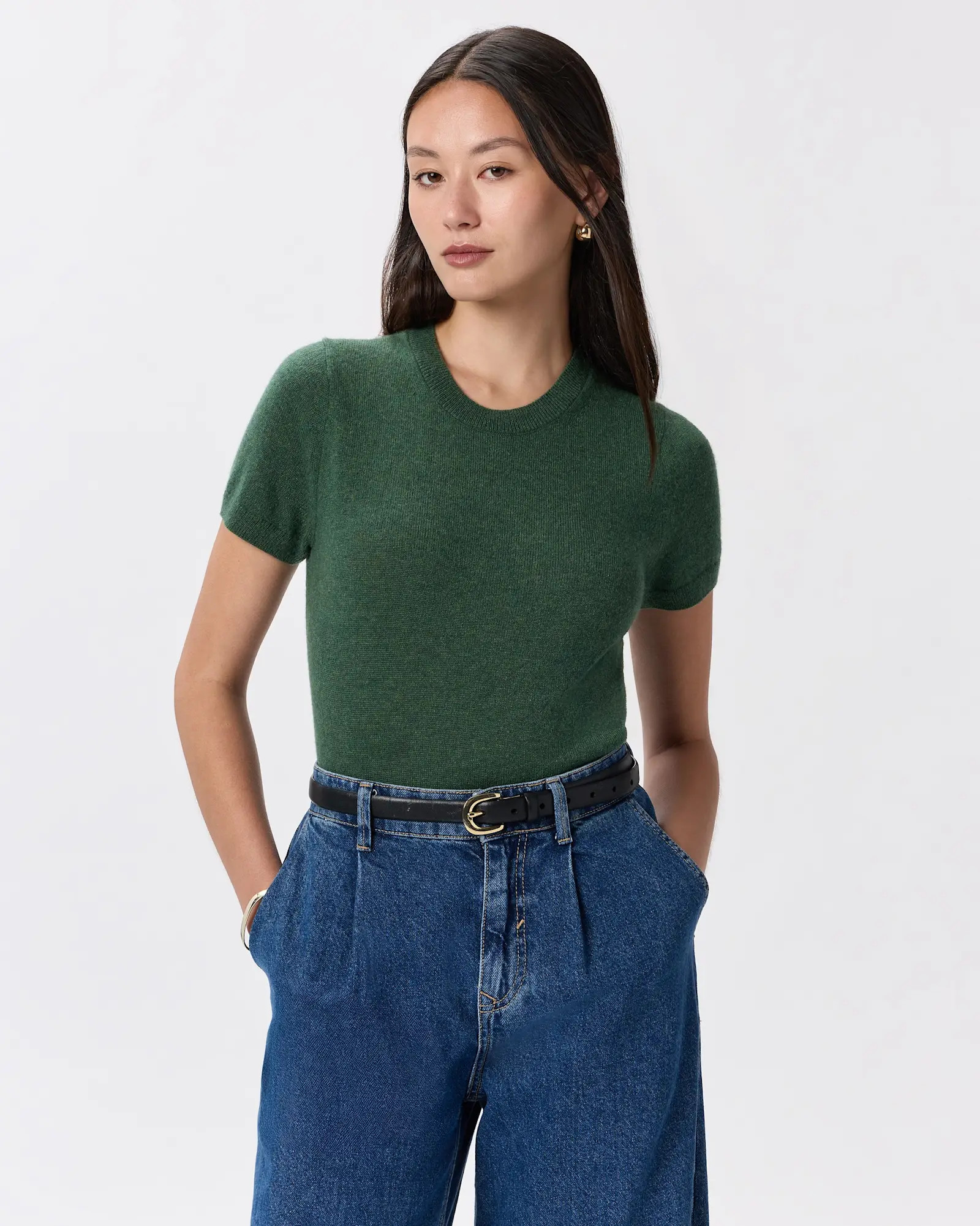 Cashmere Tee | Quince in Forest Floor Green | Quince