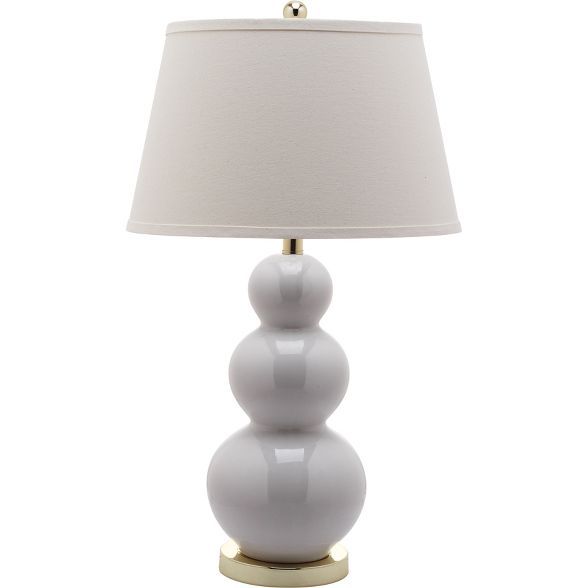 28" Pamela Triple Gourd Ceramic Lamp White (Includes CFL Light Bulb) - Safavieh | Target