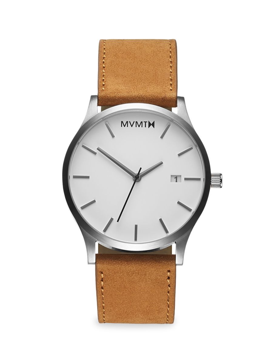 MVMT Classic Stainless Steel &amp; Leather-Strap Watch | Saks Fifth Avenue
