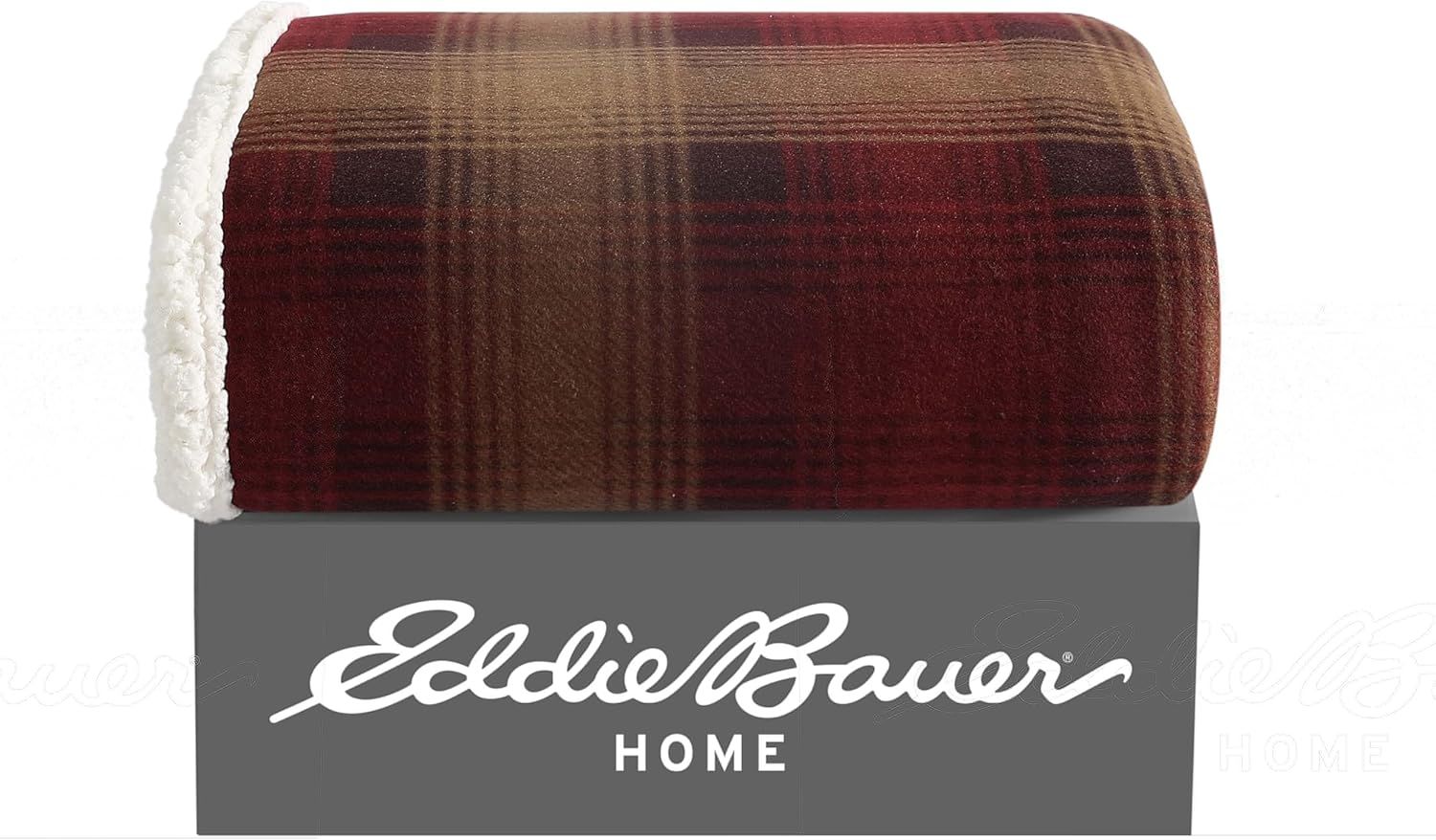 Eddie Bauer Home Brushed Throw Blanket Reversible Sherpa & Brushed Fleece, Lightweight Decor for ... | Amazon (US)