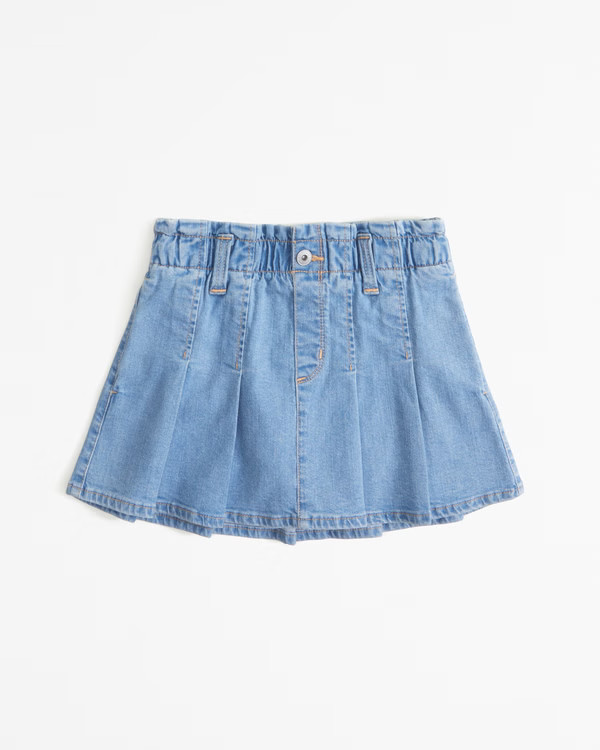 pleated denim skort | Abercrombie & Fitch (US)