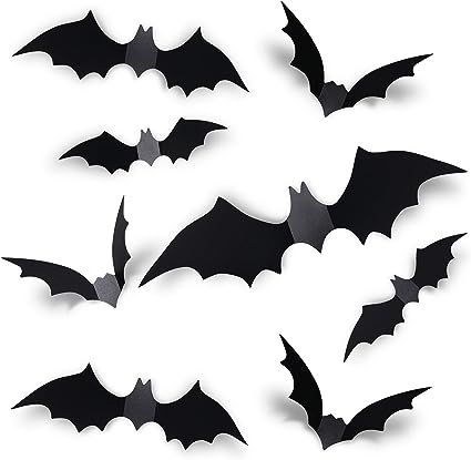 Coogam 60PCS Halloween 3D Bats Decoration 2020 Upgraded, 4 Different Sizes Realistic PVC Scary Bl... | Amazon (US)