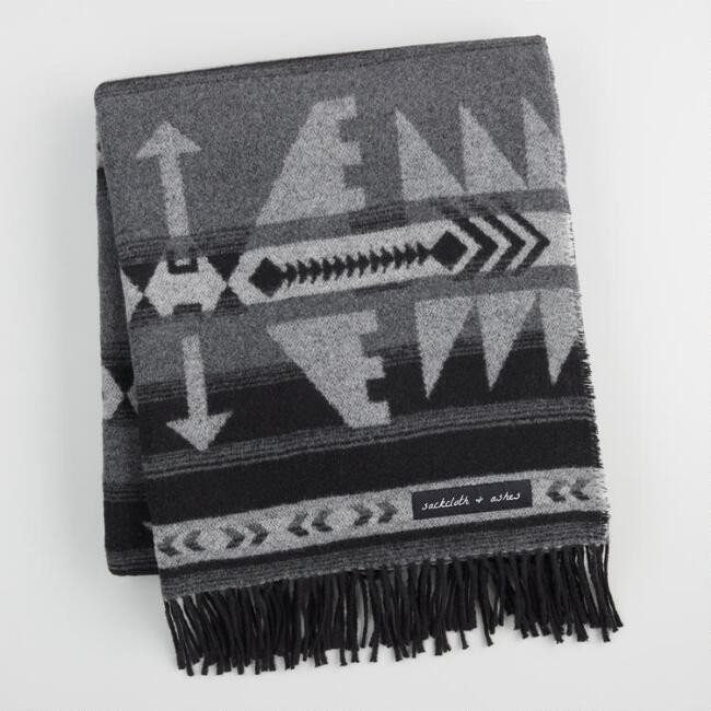 Sackcloth & Ashes Arrow Black Blanket | World Market