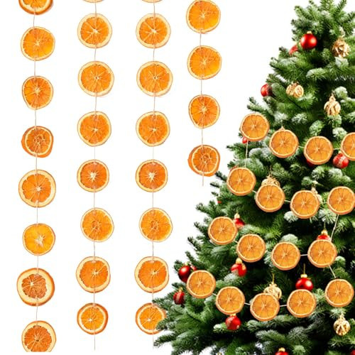 Christmas Decorations, 10ft Dried Orange Slice Christmas Garland, Rustic Orange Garland for Mantle Front Door Fireplace Home Wall Doorway Window Christmas Tree Porch Farmhouse Indoor Decor | Amazon (US)