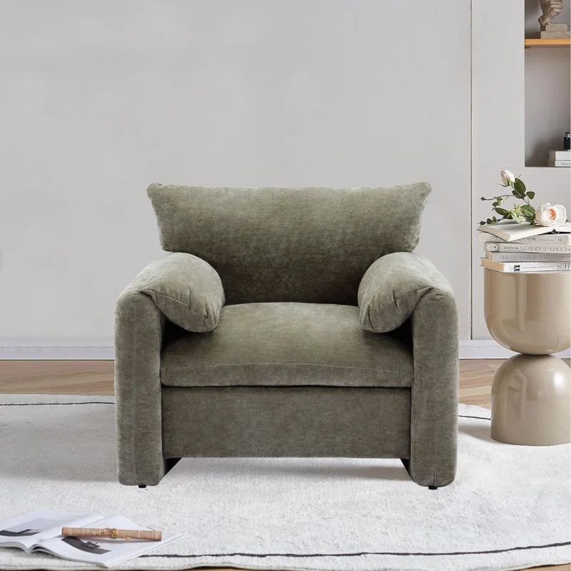 Balafrei 38.6'' W Modern Style Chenille Oversized Armchair Accent Chair Single Sofa Lounge Chair ... | Wayfair North America