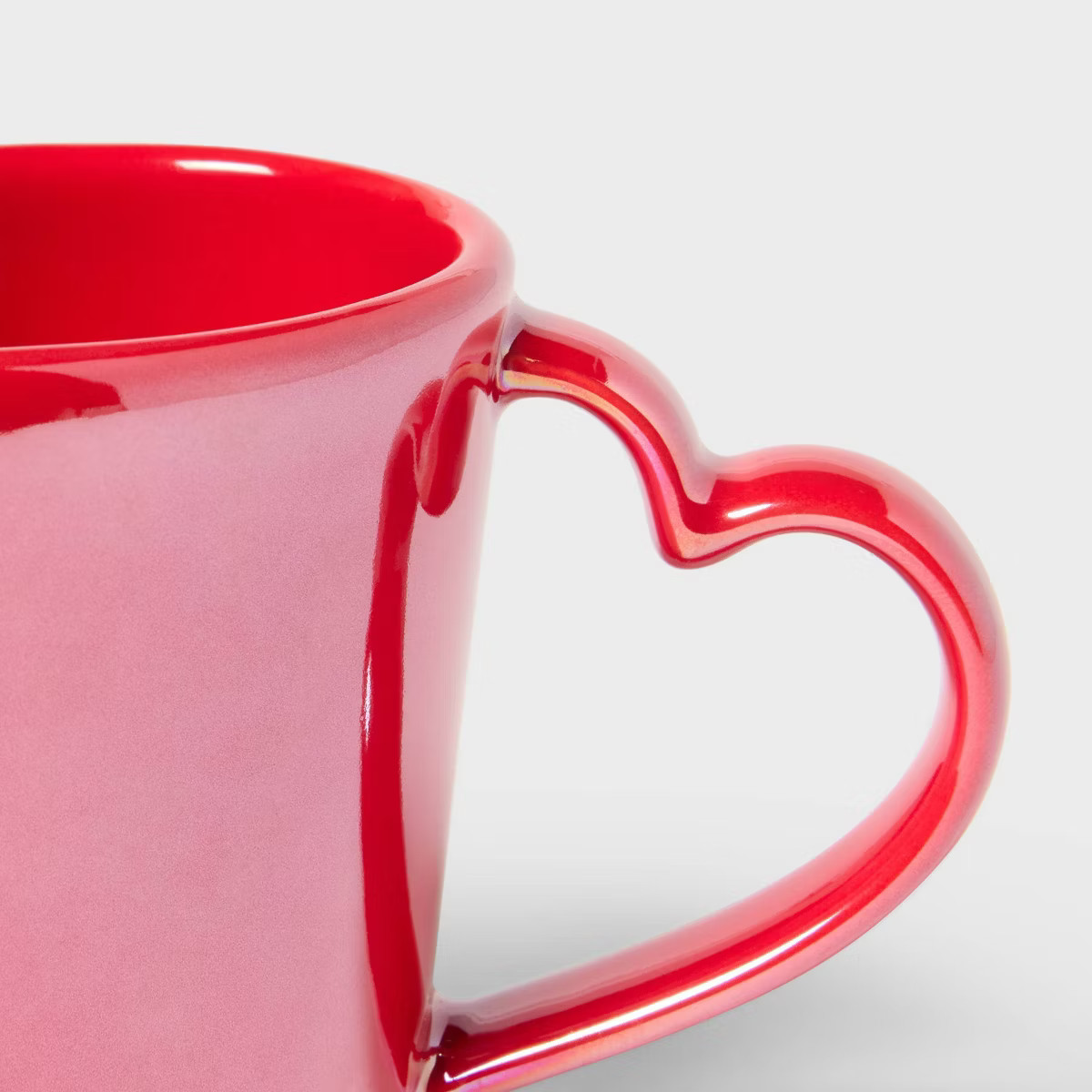8 oz Stoneware Heart Handle Mug Red - Spritz™ | Target