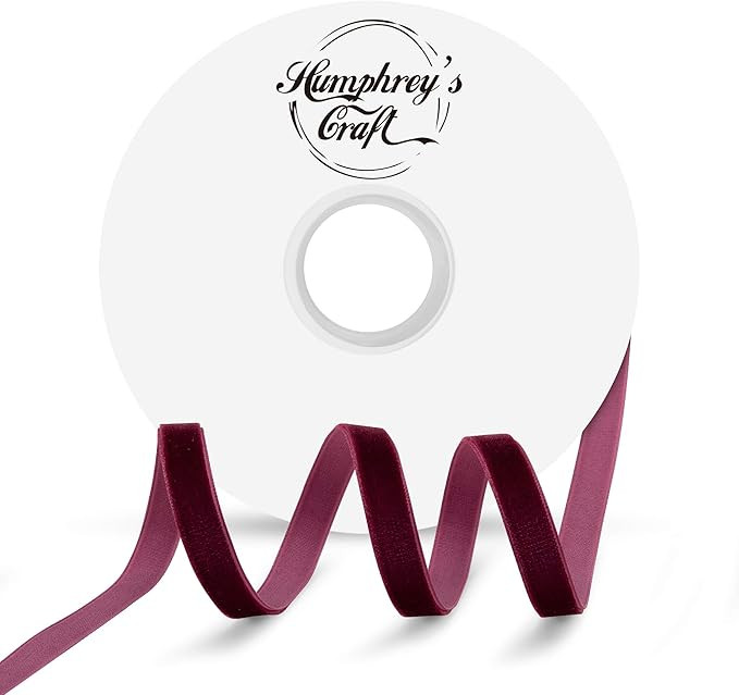 Humphrey's Craft 3/8 Inch - 15 Yards Burgundy Crushed Velvet Ribbons Variety of Color Perfect for... | Amazon (US)