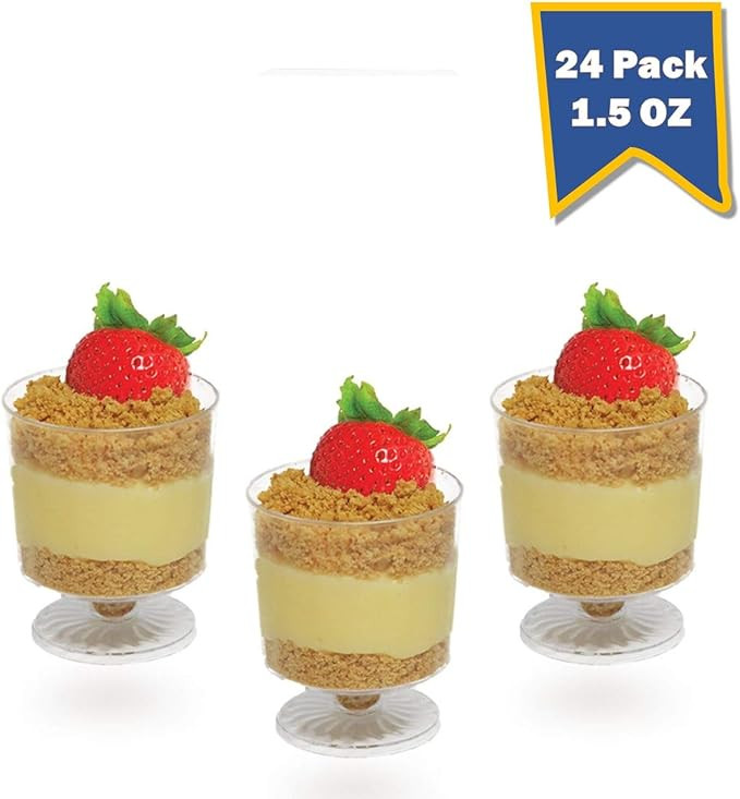 Posh Setting Mini Collection, Mini Mousse Cup, Heavyweight Clear Plastic Dessert Cups, Elegant Di... | Amazon (US)