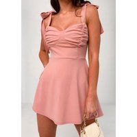 Petite Blush Skater Mini Dress | Missguided (US & CA)