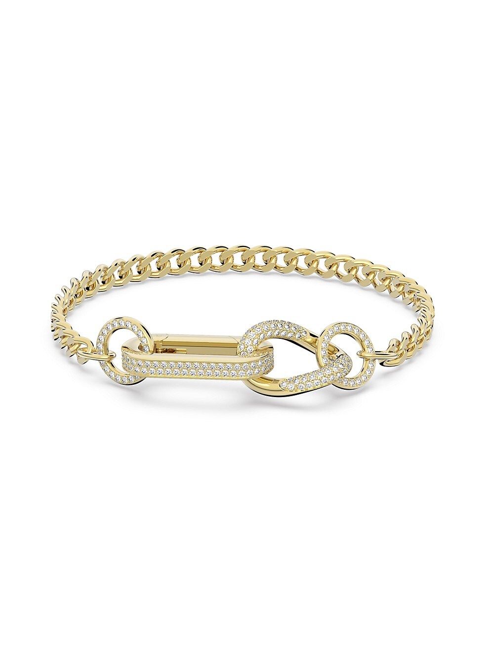 Swarovski Dextera Goldtone-Plated &amp; Crystal Mixed Link Bracelet | Saks Fifth Avenue