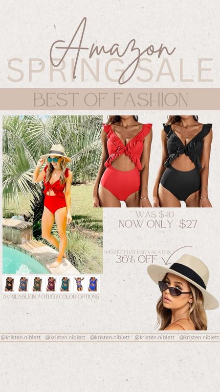 Amazon spring sale // wearing a TTS S. Would be perfect for a vacation look!

#LTKsalealert #LTKswim #LTKSeasonal