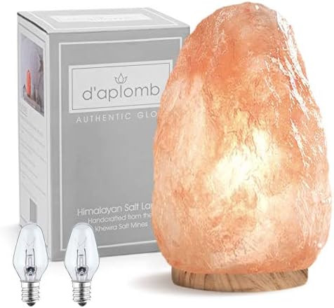 d'aplomb 100% Authentic Natural Himalayan Salt Lamp; Medium Hand Carved Natural Chunk Pink Crysta... | Amazon (US)