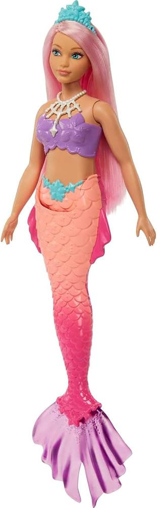 Barbie Dreamtopia Mermaid Doll with Curvy Body, Pink Hair, Pink Ombre Tail & Tiara Accessory | Amazon (US)