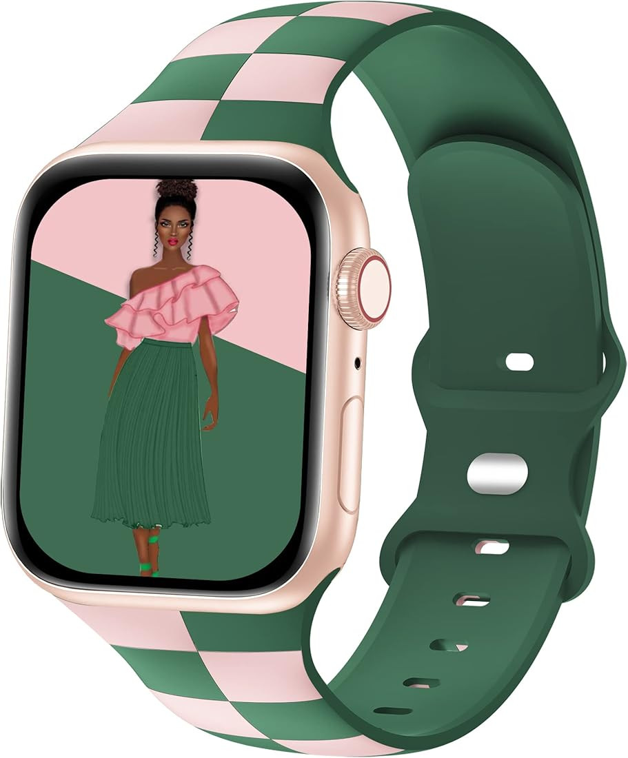 Luxury Checkered Designer Bands Compatible with Apple Watch Band 42mm 44mm 45mm 49mm Women Men,Soft  | Amazon (US)